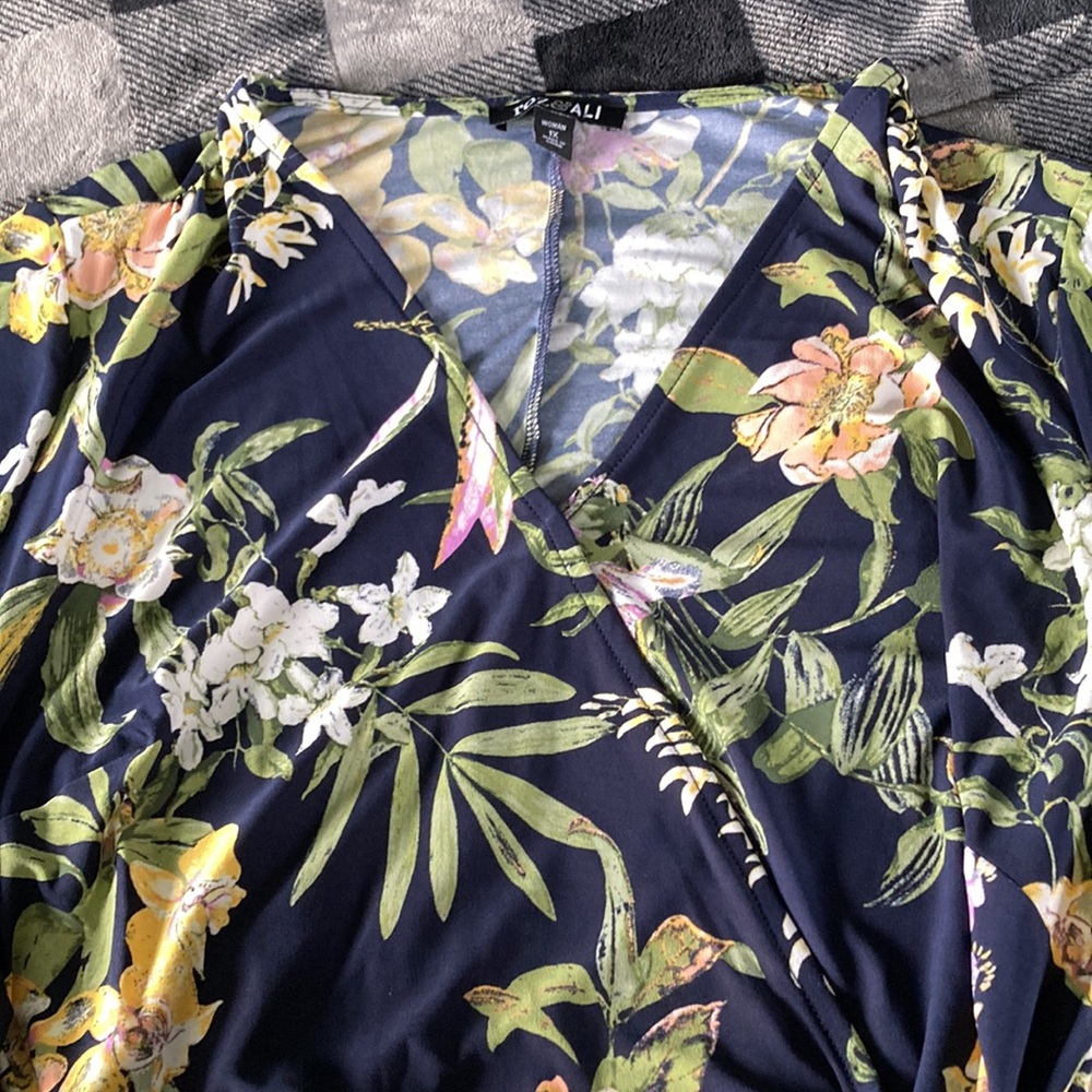 Roz & Ali Tropical Floral Dress 1X NWT - Picture 4 of 5